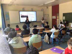 Hila Limar, Chairwoman of VfC, answering questions
