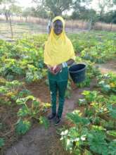 student in one of the garden