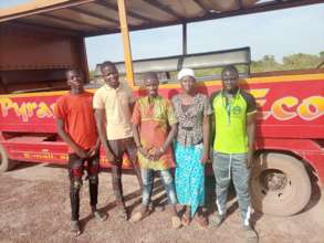 Students in front of the driving school truck