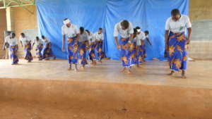 Girls students dancing at the closing ceremony