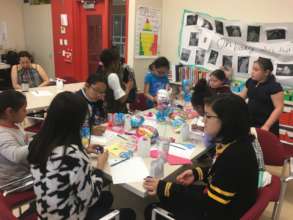 Children creating products to sell