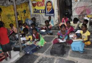 Children attending in evening class room