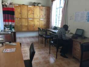 The DCC office with the old computer