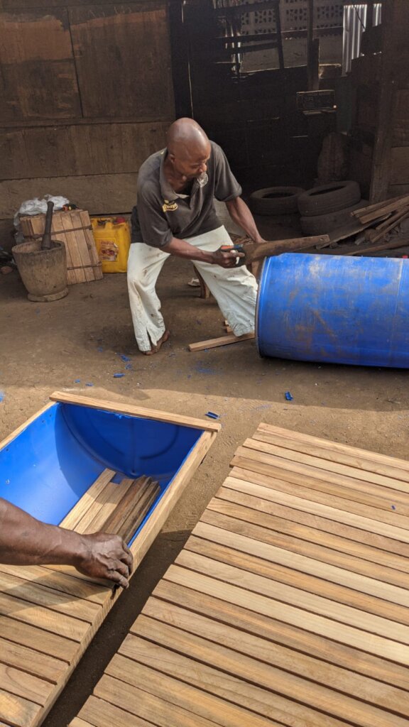 Constructing Plastic Top Bar Hive, Ikom, Nigeria
