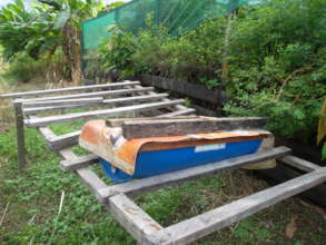 Plastic Drum Hive placed & ready for bees.