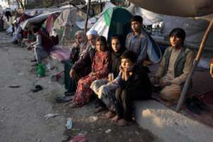 Makeshift camp in Kabul for displaced families.