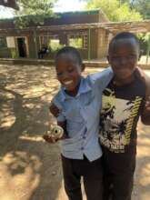 Boys fascinated by a skull they found