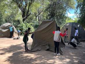 Chipembele students setting up for Nature Nights