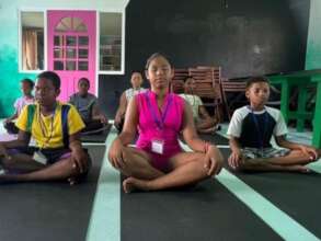 CRSC youth during a meditation and yoga session