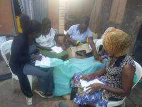 making pads in one of the villages