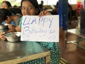 Residents show off their birthday cards!
