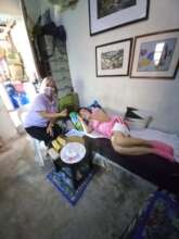 Social worker visit, client gave her sweet smile