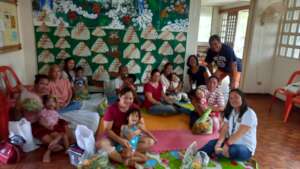 Children given kits and vegetables