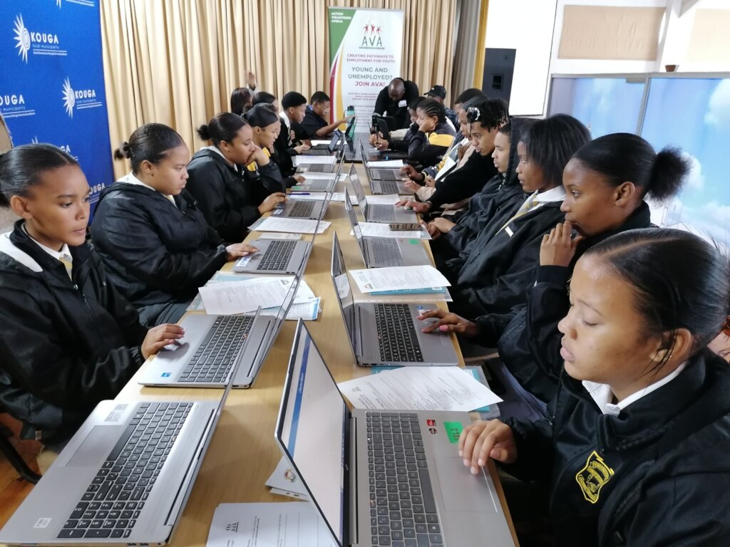 Learners eagerly complete the online assesment.