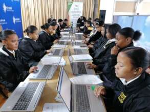 Learners eagerly complete the online assesment.