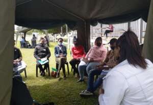 It was cold and raining, but no one left early