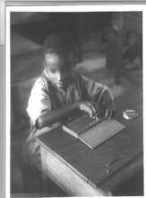 Bitrus Gani- Ikilama as a child, Learning Braille