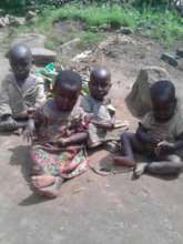 Batwa children in the garden