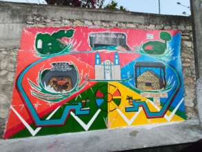 Finished mural, in the center of the community