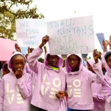 We held a peaceful walk during elections in Kenya.