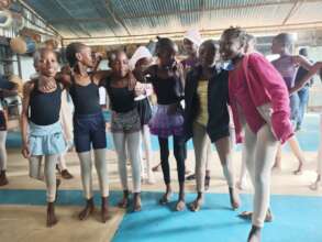 Part of the young ballet dancers.