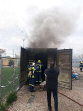 Storage container fire