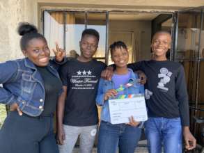 Contest winners on set of music video