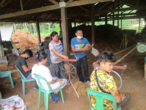 Training farmers in coconut twining