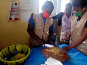Training of IDP girls at the office