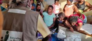 IDP women and girls receiving training