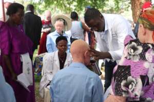 Busy skin clinic in progress