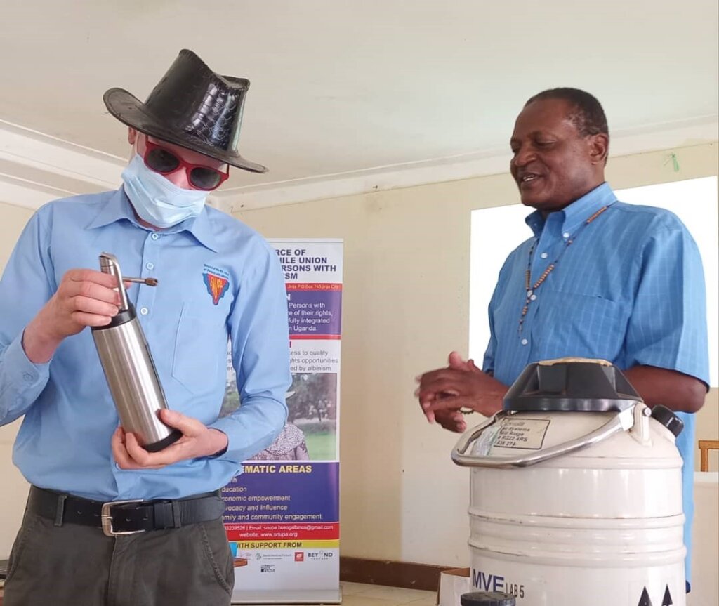 SNUPA explain to attendees how cryotherapy works