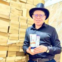 Peter of SNUPA with vital new sunscreen supplies
