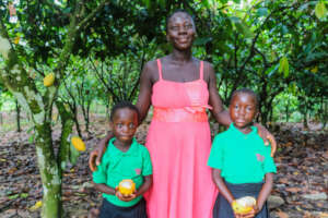 Adom with her daughters