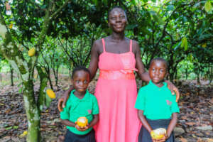 Adom with her daughters