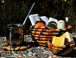 Traditional baskets for sale at Sunbula shops