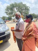 Performing puja to ambulance