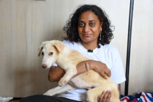 Puppy W 3 legs severed in train accident