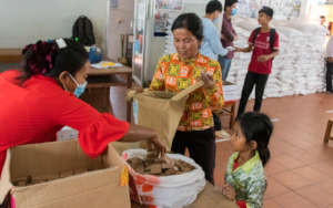 Monthly food parcel distribution