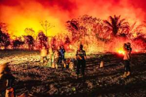 A large fire near Ambue Ari on August 1