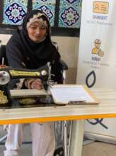 Shehzadi with her sewing machine