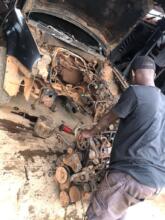 ICE vehicle teardown in progress