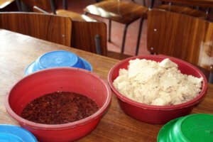 Stew of beans and chima - made with corn flour
