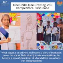 One Child. One Drawing. 250 Competitors. 1st Place