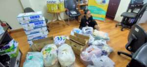 Our staff was preparing items sent to the families