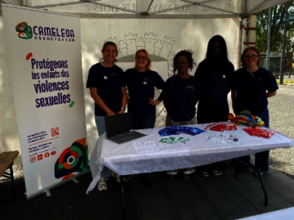 The prevention team at the neighborhood party