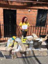woman, dream builder. Receiving the materials