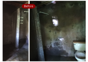 Her bathroom before home improvement