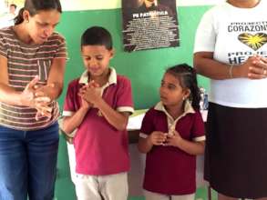 Handwashing Lesson with Students