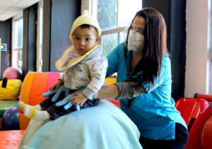 A beneficiary during Physical Therapy